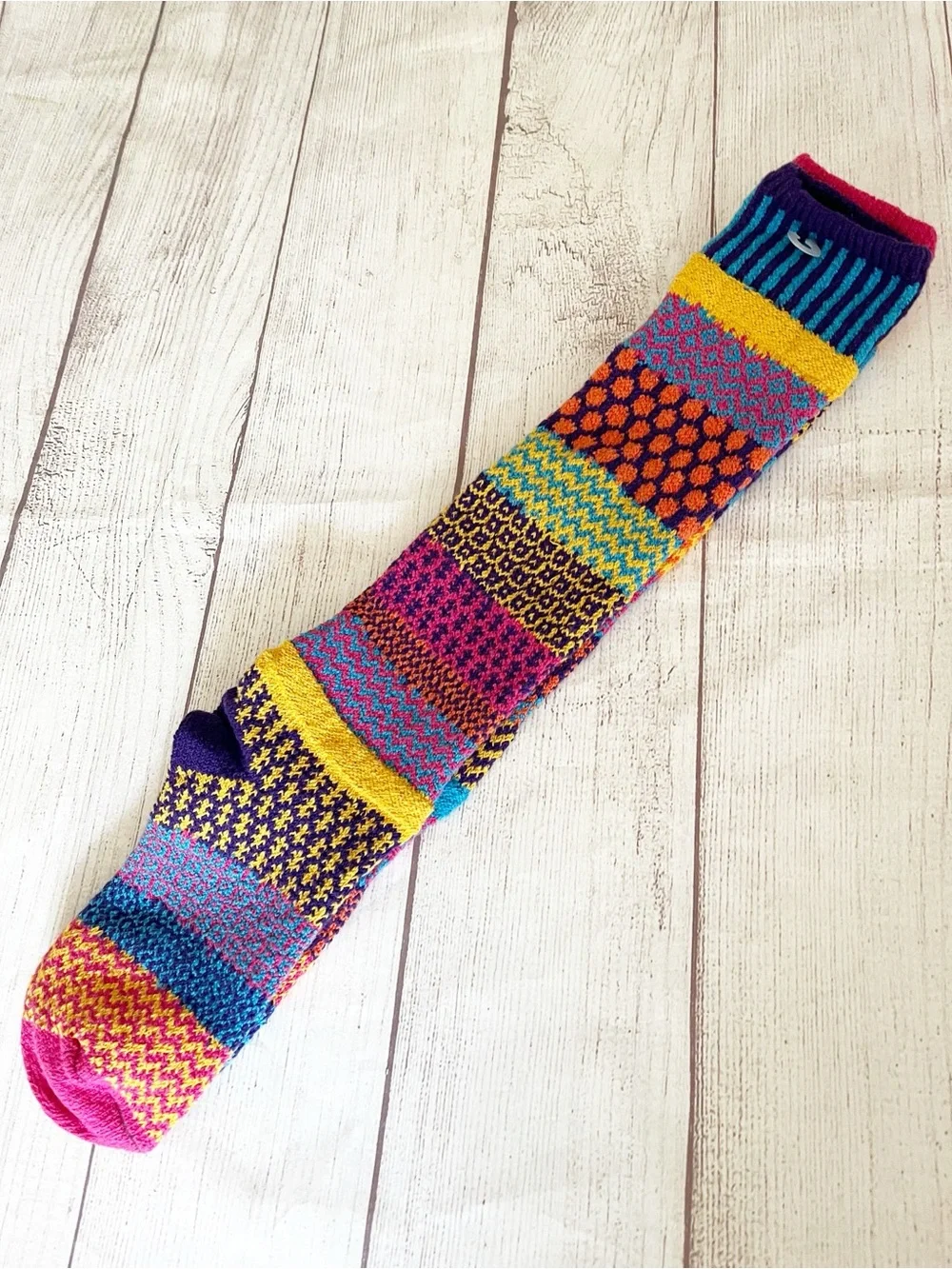 Solmate socks sz 8-10 Carnation multi colored knee socks